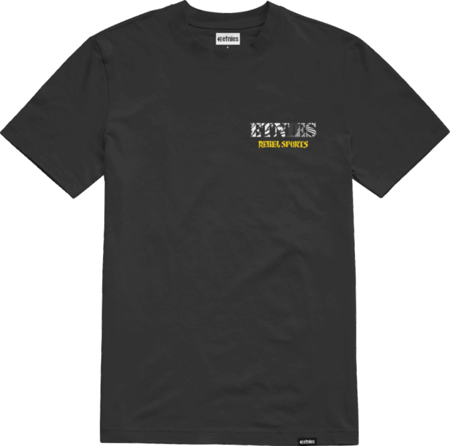 REBEL SPORTS RETRO TEE Black Etnies - Click Image to Close